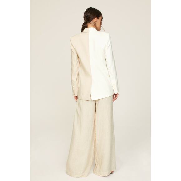 VERONICA BEARD Off-White Tan Two-Toned Braeton Dickey Jacket Blazer Size 8 - Picture 4 of 14